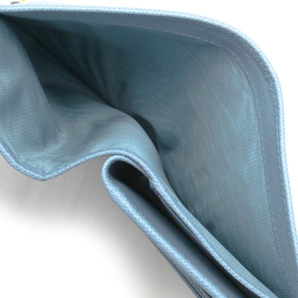 Prada Bilfold Wallet Saffiano Triangle Plate Astrale Light Blue QHH - Picture 2 of 5